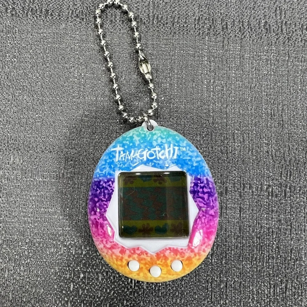 Tamagotchi 2017 Bandai Keychain Electronic Toy Pet Rainbow Egg New